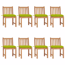 VidaXL 3073168, Terrace, Siège rembourré, Teck, Vert, Polyester, 500 mm