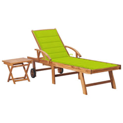 VidaXL 3073182 chaise d'extérieur Linge Siège rembourré Acier galvanisé, Teck Vert