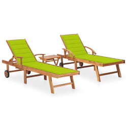 VidaXL 3073197 chaise d'extérieur Linge Siège rembourré Acier galvanisé, Teck Vert