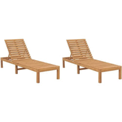 Vidaxl - Chaises longues 2 pcs Bois de teck solide