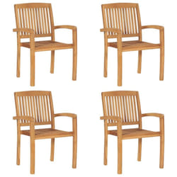Vidaxl - Chaises de jardin empilables 4 pcs Bois de teck solide