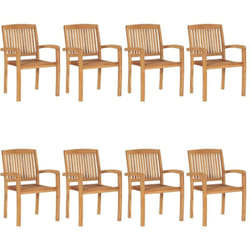 Vidaxl - Chaises de jardin empilables 8 pcs Bois de teck solide