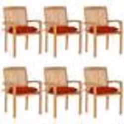 vidaXL Chaises de jardin empilables avec coussins lot de 6 Teck solide - TU