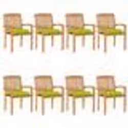 vidaXL Chaises de jardin empilables avec coussins lot de 8 Teck solide - TU