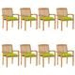 vidaXL Chaises de jardin empilables avec coussins lot de 8 Teck solide - TU