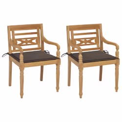 VidaXL 3073330, Terrace, Siège rembourré, Teck, Taupe, Polyester, 550 mm