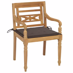 VidaXL 3073330 chaise d'extérieur Terrace Siège rembourré Teck Taupe