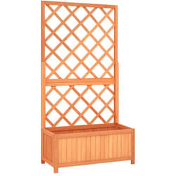 vidaXL Jardinière à treillis jardin Marron 70x30x135 cm Bois de sapin