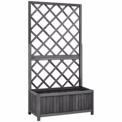 Cette jardinière à treillis en bois est un moyen idéal pour cultiver un riche mélange de plantes et de fleurs. Elle est parti ...
