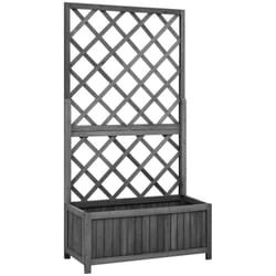 Vidaxl - Jardinière à treillis jardin Noir 70x30x135 cm Bois de sapin