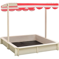 Vidaxl - Bac à sable et toit réglable Bois de sapin Blanc et rouge UV50
