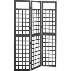 Vidaxl - Cloison de séparation à 3 panneaux Bois de pin Noir 121x180 cm