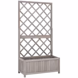 Cette jardinière à treillis en bois est un moyen idéal pour cultiver un riche mélange de plantes et de fleurs. Elle est parti ...