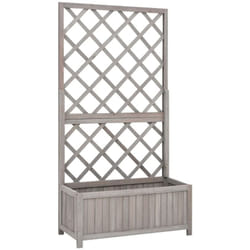 Vidaxl - Jardinière à treillis de jardin Gris 70x30x135 cm Bois de sapin