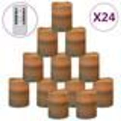 vidaXL Bougies à LED sans flamme 24 pcs avec télécommande Blanc chaud