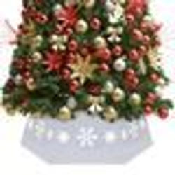 vidaXL Jupe de sapin de Noël Argenté et blanc Ø68x25 cm - TU