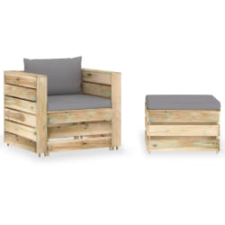 vidaXL Salon de jardin 2 pcs - Vert