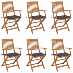 VidaXL 3074940, Terrace, Siège rembourré, Bois d'acacia, Anthracite, Polyester, 540 mm