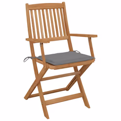 VidaXL 3074941 chaise d'extérieur Terrace Siège rembourré Bois d'acacia Gris