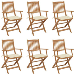 VidaXL 3074942 chaise d'extérieur Terrace Siège rembourré Bois d'acacia Crème