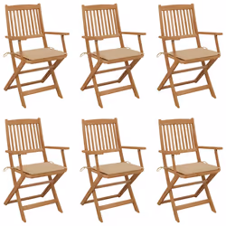 VidaXL 3074943, Terrace, Siège rembourré, Bois d'acacia, Beige, Polyester, 540 mm