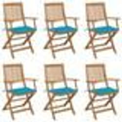 vidaXL Chaises pliables de jardin lot de 6 avec coussins Bois d'acacia - TU