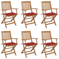 VidaXL 3074946 chaise d'extérieur Terrace Siège rembourré Bois d'acacia Rouge
