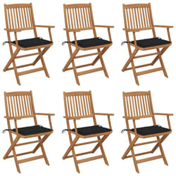 VidaXL 3074947 chaise d'extérieur Terrace Siège rembourré Bois d'acacia Noir