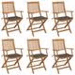 vidaXL Chaises pliables de jardin lot de 6 avec coussins Bois d'acacia - TU