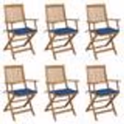 vidaXL Chaises pliables de jardin lot de 6 avec coussins Bois d'acacia - TU
