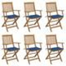 vidaXL Chaises pliables de jardin lot de 6 avec coussins Bois d'acacia - TU