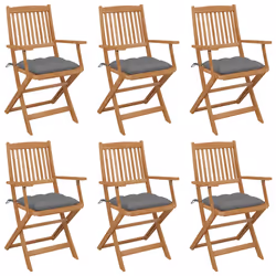 VidaXL 3074956, Terrace, Siège rembourré, Bois d'acacia, Gris, Polyester, 540 mm