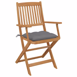 VidaXL 3074956 chaise d'extérieur Terrace Siège rembourré Bois d'acacia Gris