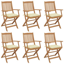 VidaXL 3074957 chaise d'extérieur Terrace Siège rembourré Bois d'acacia Crème, Blanc