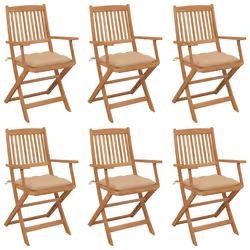 VidaXL 3074958, Terrace, Siège rembourré, Bois d'acacia, Beige, Polyester, 540 mm