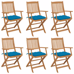 VidaXL 3074959, Terrace, Siège rembourré, Bois d'acacia, Bleu, Polyester, 540 mm