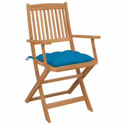 VidaXL 3074959 chaise d'extérieur Terrace Siège rembourré Bois d'acacia Bleu
