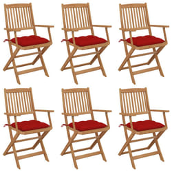 VidaXL 3074961 chaise d'extérieur Terrace Siège rembourré Bois d'acacia Rouge