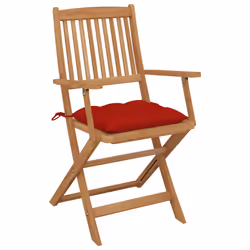VidaXL 3074961 chaise d'extérieur Terrace Siège rembourré Bois d'acacia Rouge - Vue supplémentaire 3
