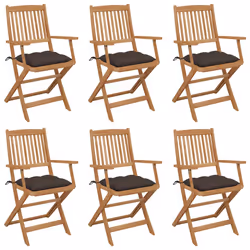VidaXL 3074963, Terrace, Siège rembourré, Bois d'acacia, Taupe, Polyester, 540 mm