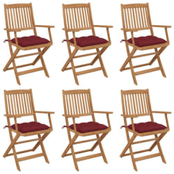 VidaXL 3074964 chaise d'extérieur Terrace Siège rembourré Bois d'acacia Rouge