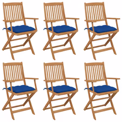 VidaXL 3074965, Terrace, Siège rembourré, Bois d'acacia, Bleu, Polyester, 540 mm