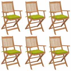VidaXL 3074966, Terrace, Siège rembourré, Bois d'acacia, Vert, Polyester, 540 mm