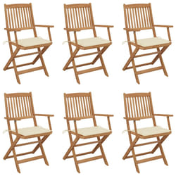 VidaXL 3074969 chaise d'extérieur Terrace Siège rembourré Bois d'acacia Crème