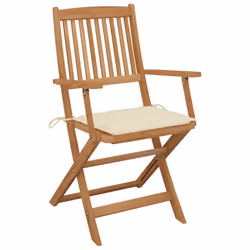 VidaXL 3074969 chaise d'extérieur Terrace Siège rembourré Bois d'acacia Crème