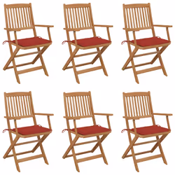 VidaXL 3074973, Terrace, Siège rembourré, Bois d'acacia, Rouge, Polyester, 540 mm
