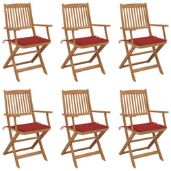 VidaXL 3074973 chaise d'extérieur Terrace Siège rembourré Bois d'acacia Rouge