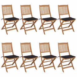 VidaXL 3074974, Terrace, Siège rembourré, Bois d'acacia, Noir, Polyester, 540 mm