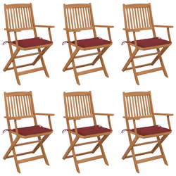 VidaXL 3074976, Terrace, Siège rembourré, Bois d'acacia, Rouge, Polyester, 540 mm