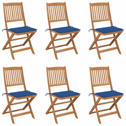VidaXL 3074977, Terrace, Siège rembourré, Bois d'acacia, Bleu, Polyester, 540 mm